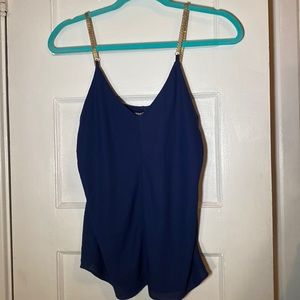 Navy blue tank top blouse